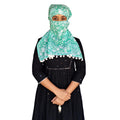 Switchon Export quality Cotton Multi color scarf hijabf for women for 12 yrs and above (Green_White)