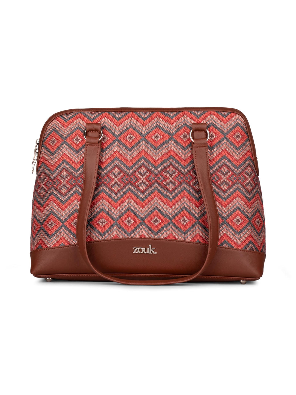 ZOUK Carry-All Work Bag | Stylish Handbag for Women Office Use | 13-Inch Laptop Compartment | Water-Resistant | Tote Bag for Office, College & Travel | Gwalior Weaves