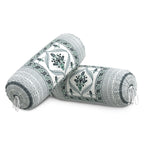 BLOCKS OF INDIA Cotton Hand Block Printed Bolster Cover | Booster Cover with Drawstring | Round Long Pillow Cover for Bed | Dewan Pillow Cover Set 16 X 32 | Set of 2 (Color 29)
