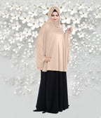 Mehar Hijab's Women's Stylish Hijab Solid Polycotton Feel Good Fabric HANANA Sleeve Hijab Free Size (Wheat)
