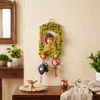 KridayKraft Metal Ganesha ji Key Holder with Meena Work Decorative for Wall | Ganesh Statue/Religious | Idol/Wall Hanging (Krishna Keyholder)
