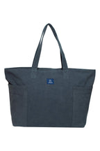 AQVA Handmade Eco Friendly Washed Cotton Canvas Tote Bag - Reusable Shoulder Bag with Top Zip Closure, Inner Zip Pocket - Large Cotton Canvas Handbag for Grocery, Graphite