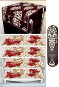 REVEXO Kitchen Combo Fridge Top Cover, 2 Piece Fridge Handle Cover, 4 Pcs Fridge Mats, (Set of 6 Piece) rev-025 Kafalo