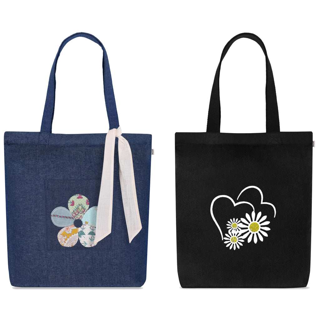 MASQ by Q-One Cute Genes Foldable Reusable Tote Bag for Women with Zip | College Bag for Girls | 100% Organic Canvas Tote for Shopping, Travel & Beach | Multi-Purpose Sturdy Bag with 15kg Capacity