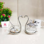 Prince Home Decor & Gifts Aluminium Bowl - 2 Bowl With 2 Spoon And 2 Cover, Silver, Transparent, 300 ml