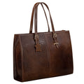 RICHSIGN LEATHER ACCESSORIES Full-Grain Natural Cro Leather Ladies Handbags & Sling Shoulder Tote Bags For Women Laptop Big Size Branded Stylish..Size- L-16 X H-12.5 x W- 5.5 Inches (GREEN MEHANDI)