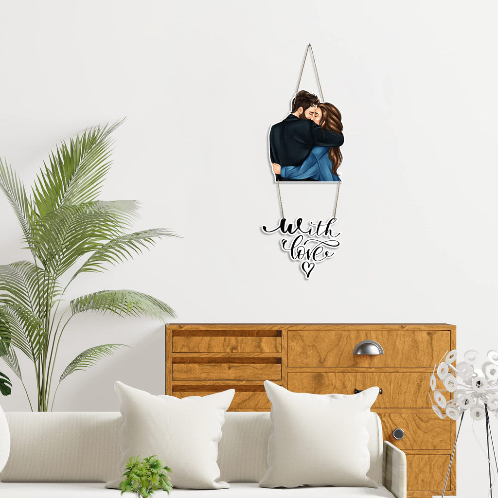 Artvibes With Love Printed Decorative Mdf Wood Wall Hanging For Home Decor | Valentine's Day | Quotes Decor Item | Gift Items For Girlfriend Boyfriend Husband Wife | Wall Art Print (WH_5708N)