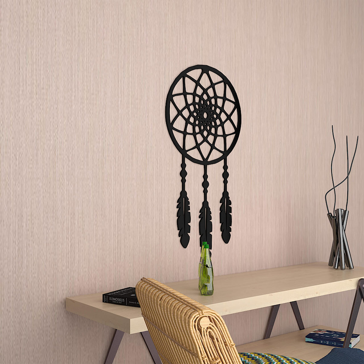 VIBECRAFTS Amazing Dream Catcher MDF Wooden Wall Hanger for Home Decor|Office|Gift (WHVC1Pcs1_50006)