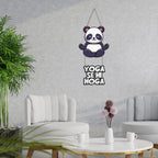 Artvibes Yoga Se Hi Hoga Printed Wooden Wall Art For Yoga Centre | Gym | Quotes Decor Item | Handcrafted Art | Wall Accent | Aesthetic Wooden Decor | Door Hanging Art Items | Ideal Gifts (WH_5718N)