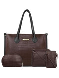 LEGAL BRIBE Women Crock Style Classic Tote Bag Combo Of 4 (Brown)