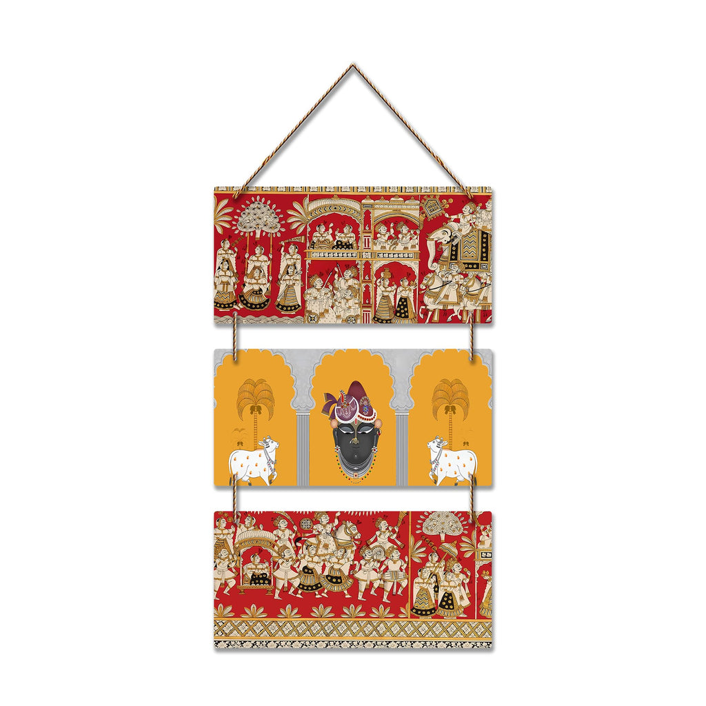 Artvibes Shreenathji Item Wall Hanging Home Decorative Wall Art for Living room | Religious Decor Items | Wall Poster | Graphic Art| Stylish Modern Decor Item | Gift Items (WH_9428N) | Art Prints