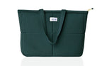 HOUSE OF ORLO Premium Cotton Waffle Quilted Tote Bag, Large Spacious Handbag for College, Office, Work, Travel, Shopping & Daily Use - Forest Green