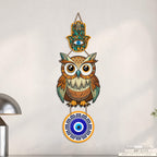 Artvibes Lucky Owl Evil Eye Hanging Decor for Main Door & Entrance | Nazar Protection MDF Wall Art | Vastu Decorative Accent for Living Room | Office | Balcony & Hallway | Home Decoration (WH_8524N)
