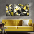 VIBECRAFTS Beautiful Flower 3 Pieces Canvas Wall Painting Fitted With Wooden Frame For Home | Office | Living Room | Gifts(PTVC3Pcs3_11515)