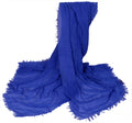 Iba & Isba Women's Plain Crinkled Scarves, Stoles, Hijabs (76 x 36 inch) (Blue)