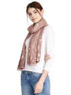 FabSeasons Casual Light Maroon Cotton Solid Scarf with Feathers Design Zari, Scarves, Stole, Duppatta & Shawl for Women & Girls for Summer & Winters, Size - 80 * 180 cms
