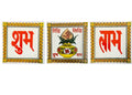 SHOP BY ROOM Ceramic Tiles Shub Labh and Kalas Set for Home Entrance, Temple, Office - 6 x 6 Inch Brand