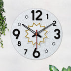 VIBECRAFTS Star Shape Pattern Wooden Wall Clock for Home Decor | Office | Livingroom, Bedroom | Cafe | Gifts (WWCVC1Pcs_15059)