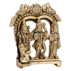 ARTVARKO Brass Ram Darbar Statue Shree Ram Ji Sita Laxman Hanuman Home Décor Puja Murti for Mandir Temple (Small Size -8x3x9 cm)