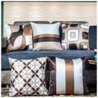 Vendola Mocha Microfiber Satin 250TC Cushion Pillow Covers, Coffee Brown, Set of 5(Cadbury,20x20)