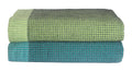 Sharan Elegance Single Size Cotton Blanket/Solapur Chaddar/Cotton Bedsheet/Reversible Blanket (60x90 inches) Set of 2 (Green-Pistha) Kafalo