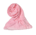 Iba & Isba Women's Plain Crinkled Scarves, Stoles, Hijab (76 x 36 inch) (Sweetpink)