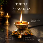 BEHOMA Handcrafted 100% Pure Brass Turtle Diya for Pooja & Home Temple