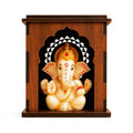 SWAGSTATION Wooden Car Dashboard Mandir with Ganpati Idol | Mini Temple for Car, Office Desk, Café & Home | Small Pooja Mandirs for Gifting & Tabletop Decoration (Mandir 1)