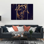VIBECRAFTS 4 Pieces Shree Ganesh Ji Canvas Wall Painting Fitted With Wooden Frame For Home | Office | Living Room | Gift(PTVC4Pcs1_13530)