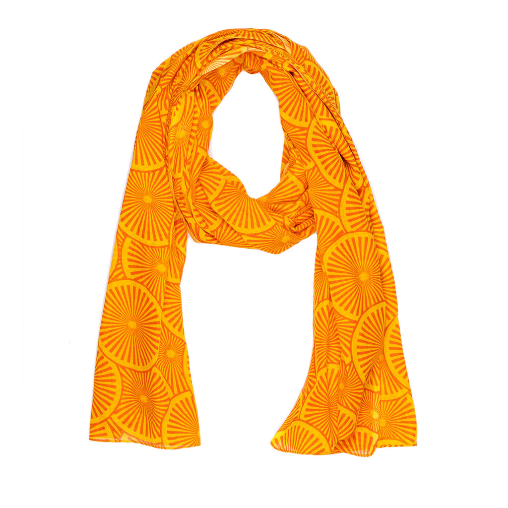 AQVA Printed Cotton Scarf for Women Stylish (Ansh Yellow Steroid Crimson) | Head and Face Cover Scarf for Girls with 100% Cotton | Soft & Lightweight Scarves/Stoles for all Weather.