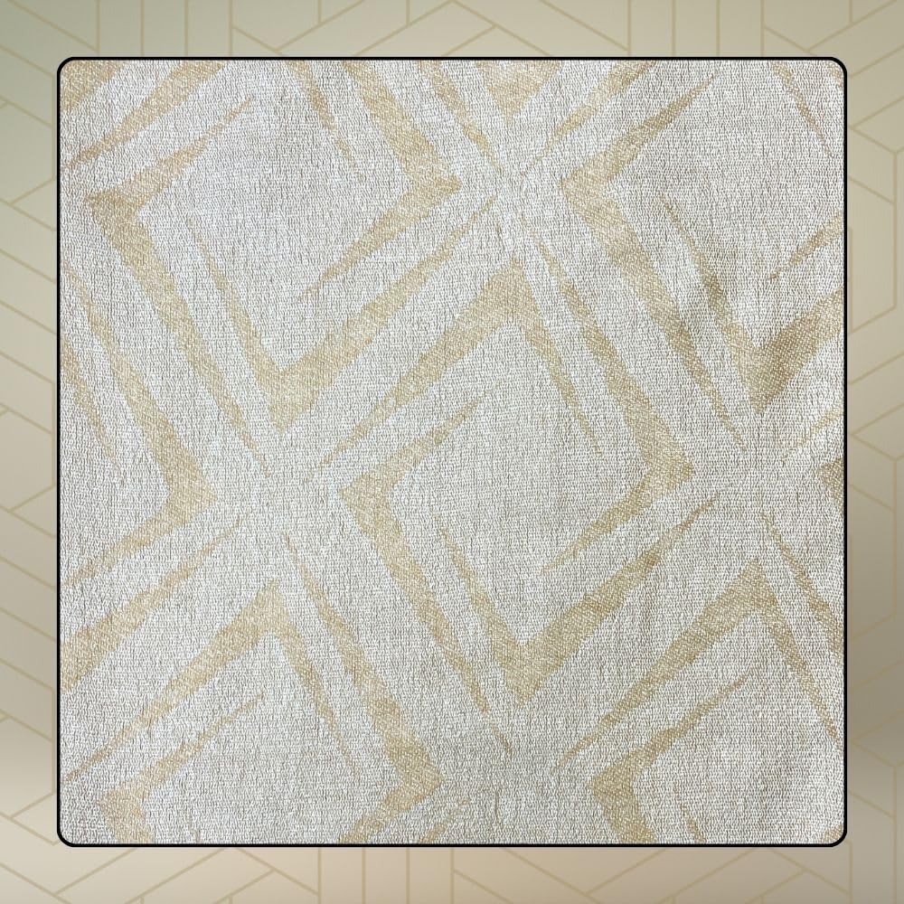 FAHABO Shimmer Geometric Woven Cotton Blend Scarf for Women – Lightweight Hijab & Stole Wrap | 73 x 29 Inches (Yellow)