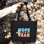 TSANTA U Shaped Canvas Tote Bag, 35.56x33.02 cm with 10.8 cm Gusset, Cotton, Zipper Closure, Laptop Compartment (Hope)