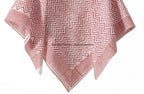 Ravaiyaa - Attitude is everything Sanganer Hand Block Printed Scarves Pure Cotton Scarf Square Hijab Dupatta 40 X 40 Inch (White Red Waves)