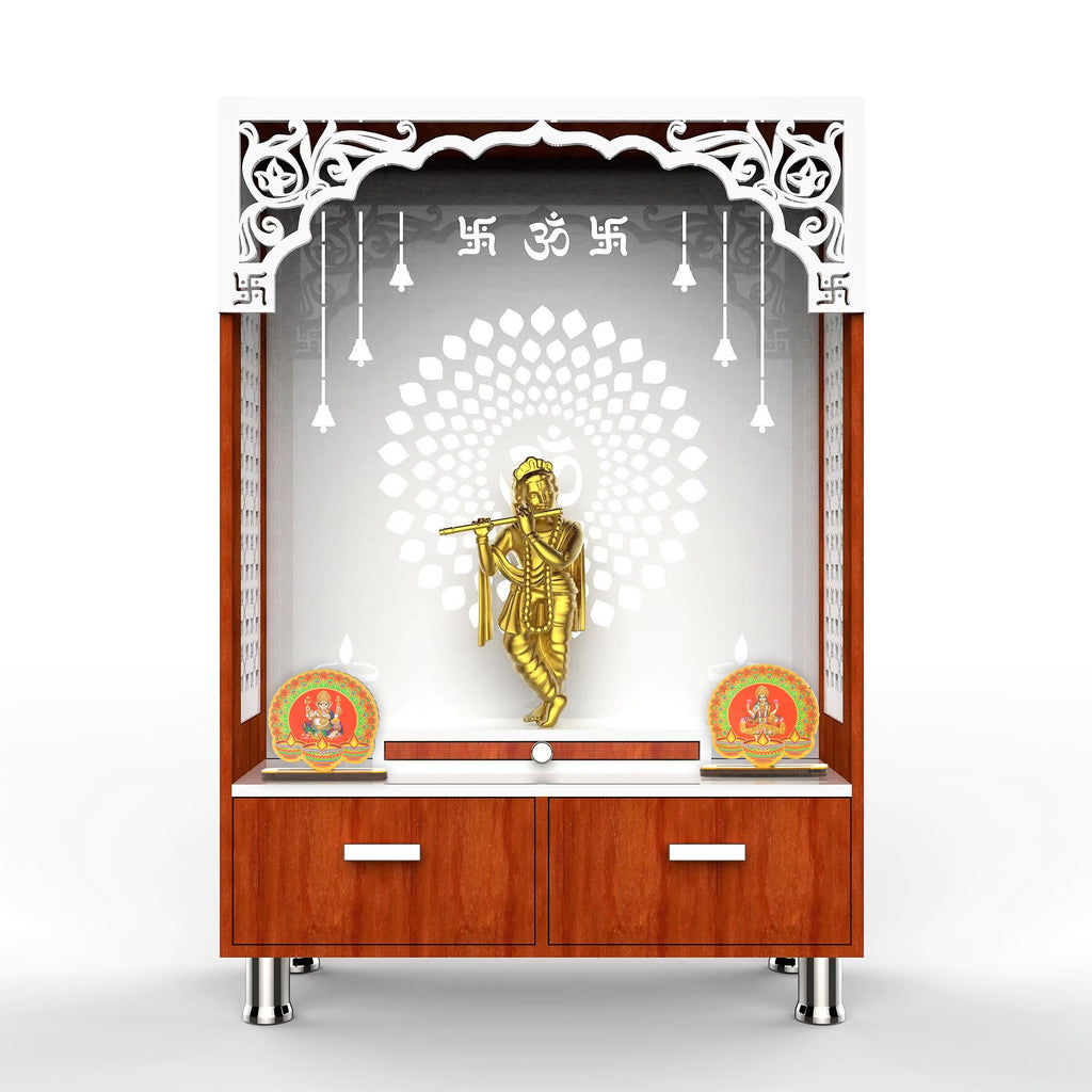 PD Craftozone Decorative Ganpati-MAA Lakshmi Cutouts for Temple and Table | Festival Home Decor for Pooja Stand, Home and Kitchen Temple and Festival Celebration | Golden