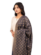Naureen Women Pashmina Blend Zari Shawl, Warm and Soft, 40x80 inch