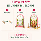 Ganpati Decoration Setup for Home, 1 Piece Freestanding Ganesh Festival Backdrop for Idol, Easy DIY Pooja Mandap Decor, Suitable for up to 12 Inches Ganpati Backdrop Stand & Home Temple