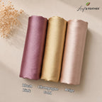 Leaf & FEATHER™ Muna Satin Hijab Scarf for Women | Pack of 3 Hijab Set | 200 x 70 cm | Silky Smooth & Lightweight | Premium Everyday Color Collection (7. Blush Pink - Gold - Beige)