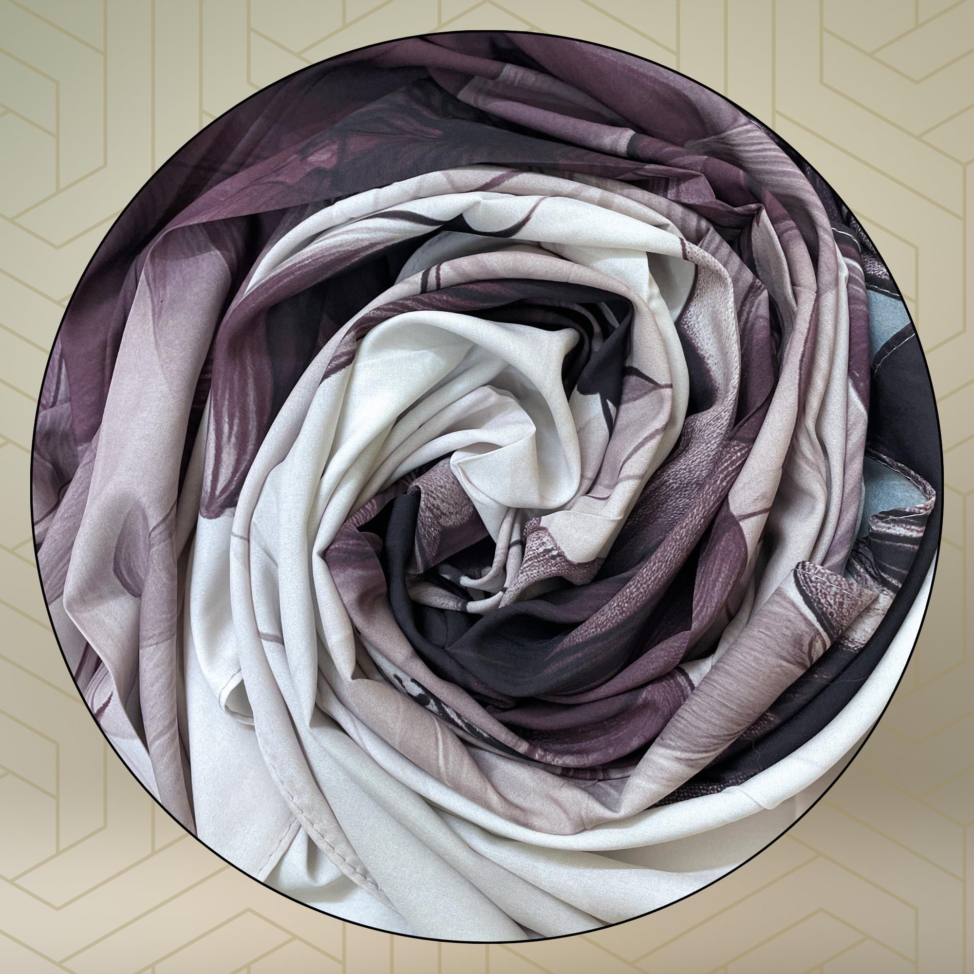 FAHABO Iconic Collection Digital Print Swiss Butter Cotton Scarf Stole for Women (Moss Grey - Gy)