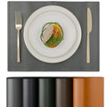 Encasa XO Faux Leather Dining Table Placemats, Water Repellent Grey Kafalo