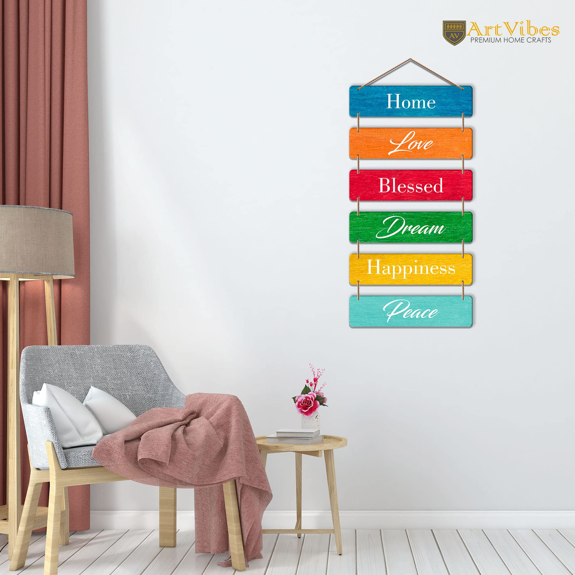 Artvibes Positive Affirmation Wooden Wall Hanger for Home Decor | Wall Art For Hall | Quotes Decor Item | Wall Accent | Office Decor | Wall Art Print | Inspirational quotes | Gift Items (WH_3203NN)