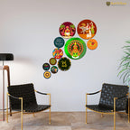 Artvibes Don't Forget To Be Awesome Decorative Round Shape MDF Wooden Wall Hanging | Quotes Decor Item | Wall Poster | Office Decor | Mdf Wall Decoration | Gift Items (WPS_145N), Set of 11