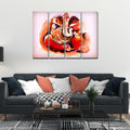 VIBECRAFTS 4 Pieces Devotional Shree Ganesha Canvas Wall Painting Fitted With Wooden Frame For Home | Office | Living Room | Gift(PTVC4Pcs1_13525)