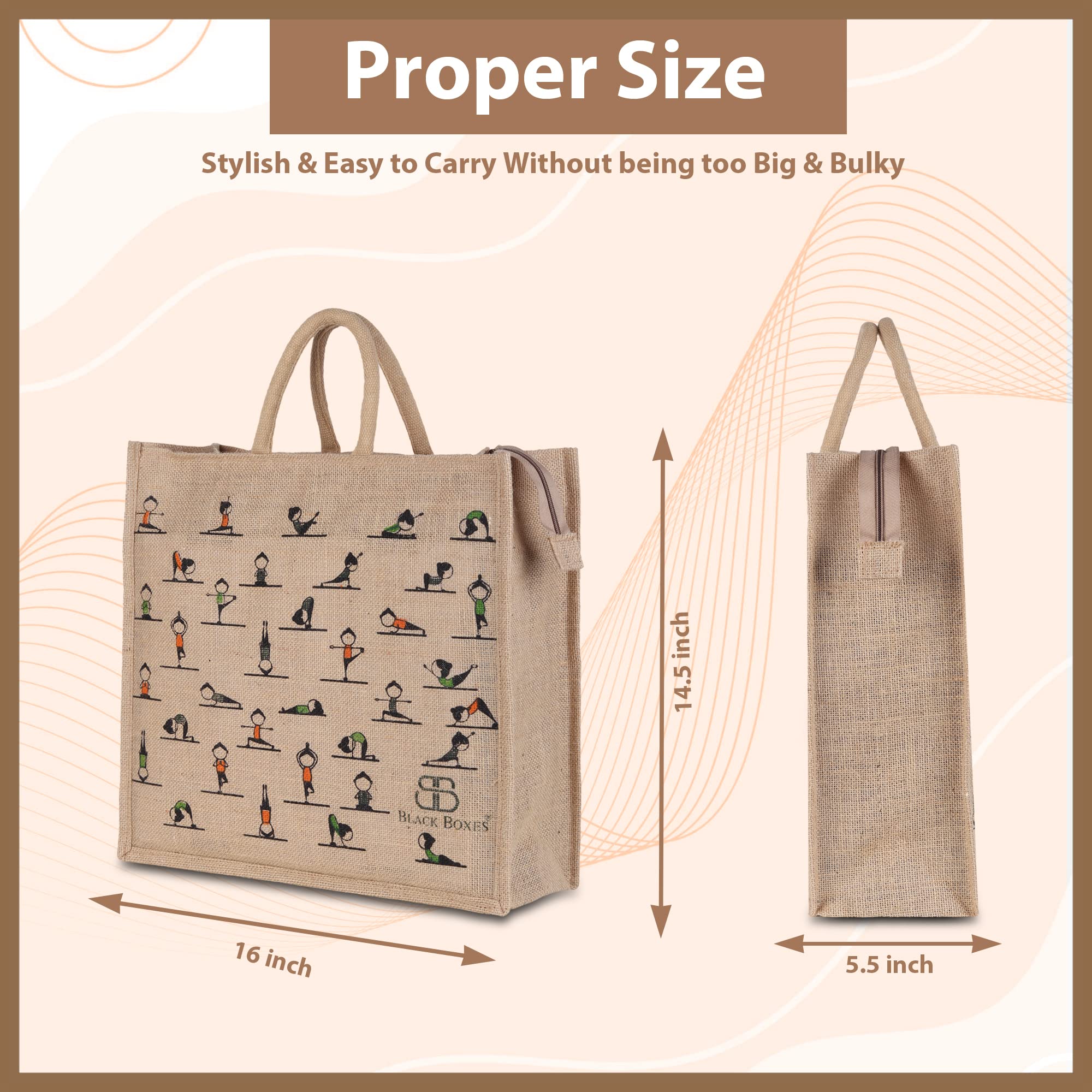 BLACKBOXES Big Eco Cotton Canvas Shopping Bags for Carry Milk Grocery fruits Vegetable with Reinforced Handles jhola Bag - Kitchen Essential (16x5.5x14.5-inches) (green)
