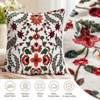 AMAZE ATTIRES Velvet Cushion Cover 24x24 Inch – Set of 7 Decorative Throw Pillow Covers for Sofa, Couch or Bed – Designer Printed Square Cushion Covers – Home Decor (Beige Geometrical)
