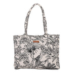 ENSAC Premium Cotton Tote Bag for Women, Stylish Handbag for women with Zip Closure | Fit for Office Bag, College, Travel Use | Handcrafted in India (FOREST-BLACK)