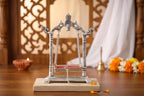 KridayKraft Aluminium Pipe Palna Silver/Laddu Gopal Jhula for Home Decor, Pooja, and Janmashtami.