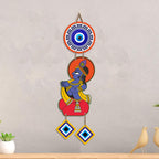 Artvibes Cute Kanha Evil Eye Wall Decor for Main Door Entrance | Nazar Protection Hanging for Home Temple Living Room Bedroom | Good Luck Vastu Decorative Gift (WH_8574N)