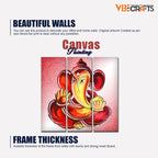 VIBECRAFTS 3 Pieces Shree Ganesha Canvas Wall Painting Fitted With Wooden Frame For Home | Office | Living Room | Gifts (PTVC3Pcs1_9574)