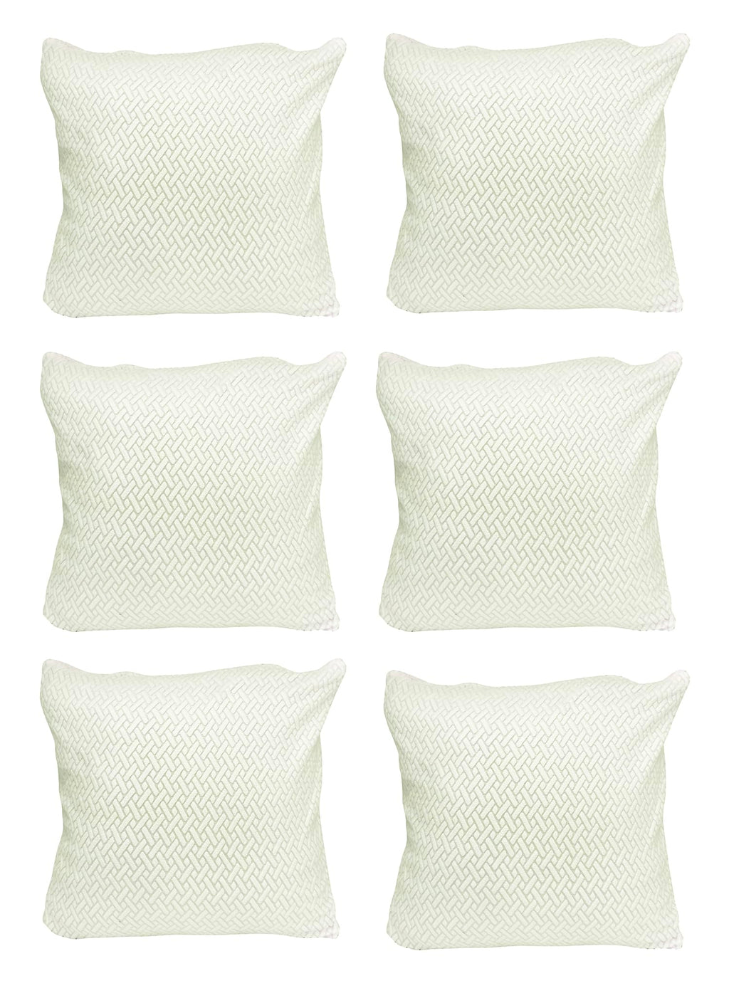 House of Quirk Polar Fleece Fabric Cushion Cover with Zipper Pack of 6 (White, 45 x 45 cm)