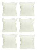 House of Quirk Polar Fleece Fabric Cushion Cover with Zipper Pack of 6 (White, 45 x 45 cm)